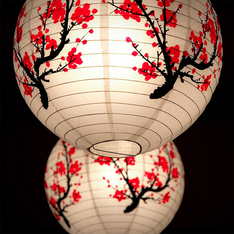 Japanese Lantern Paper - 1PC 매화 꽃 종이 등불 중국