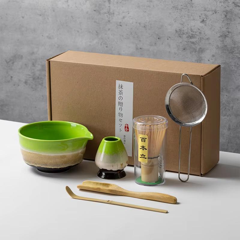 Matcha Bowl Chawan - 일본식 말차 차 세트 대나무 거품기