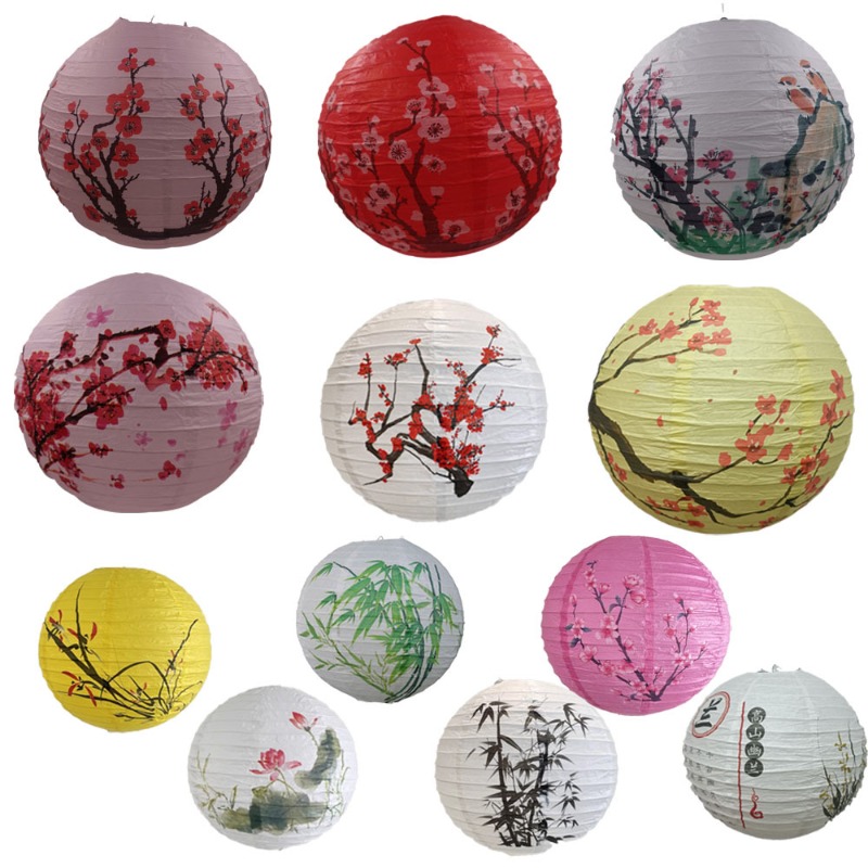 Japanese Lantern Paper - 30cm 인쇄 종이 중국 스타일 랜턴