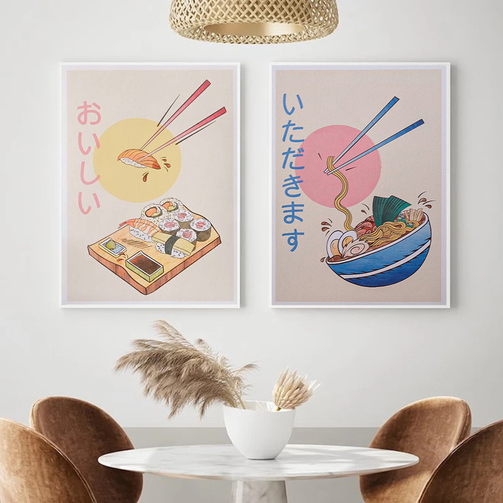 일본식 주방 음식 포스터 및 인쇄라면 스시 캔버스 회화 - Japanese Restaurant Lifestyle 리뷰 및 가격
