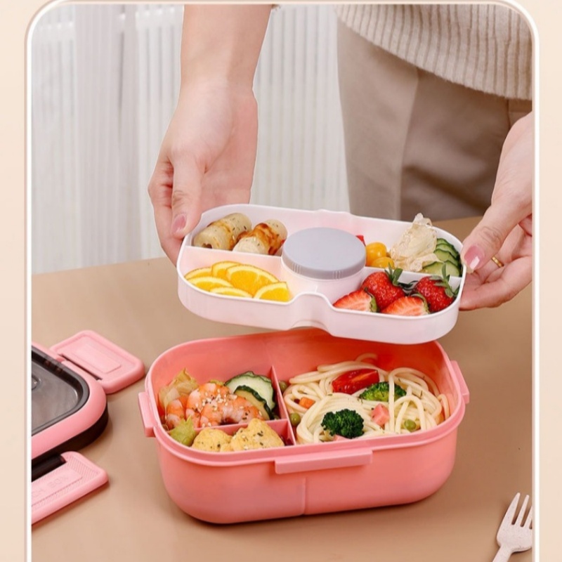 1200ML 더블 레이어 도시락 상자 휴대용 구획 살라 - Bento Box Two Tier 리뷰 및 가격