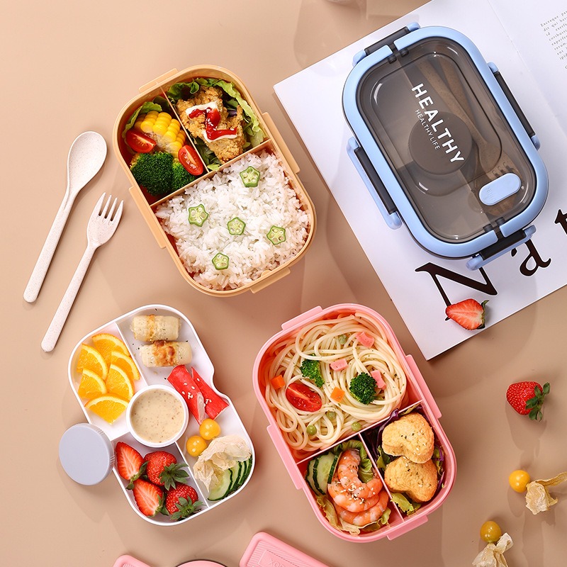1200ML 더블 레이어 도시락 상자 휴대용 구획 살라 - Bento Box Two Tier 리뷰 및 가격