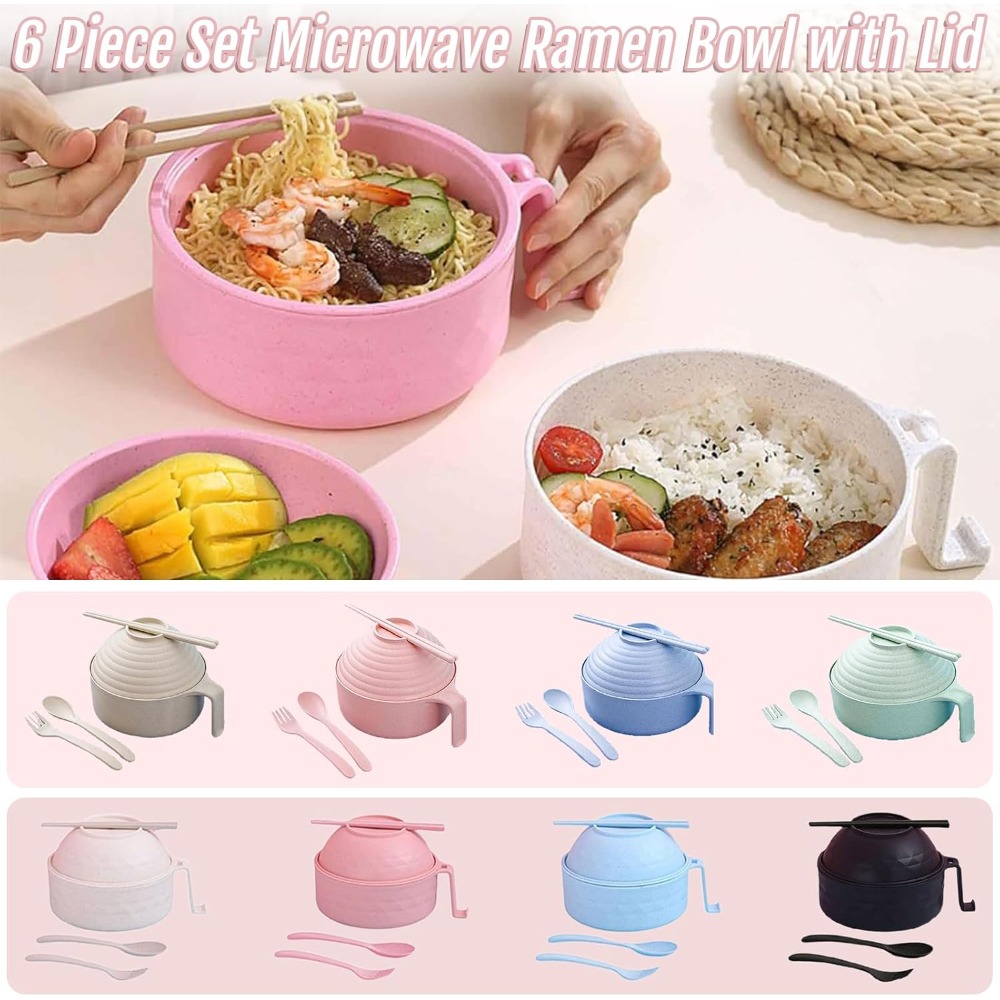 전자레인지 라면 그릇 6개 세트 라면 그릇 세트 뚜껑과 - Matcha Bowl Chawan 리뷰 및 가격
