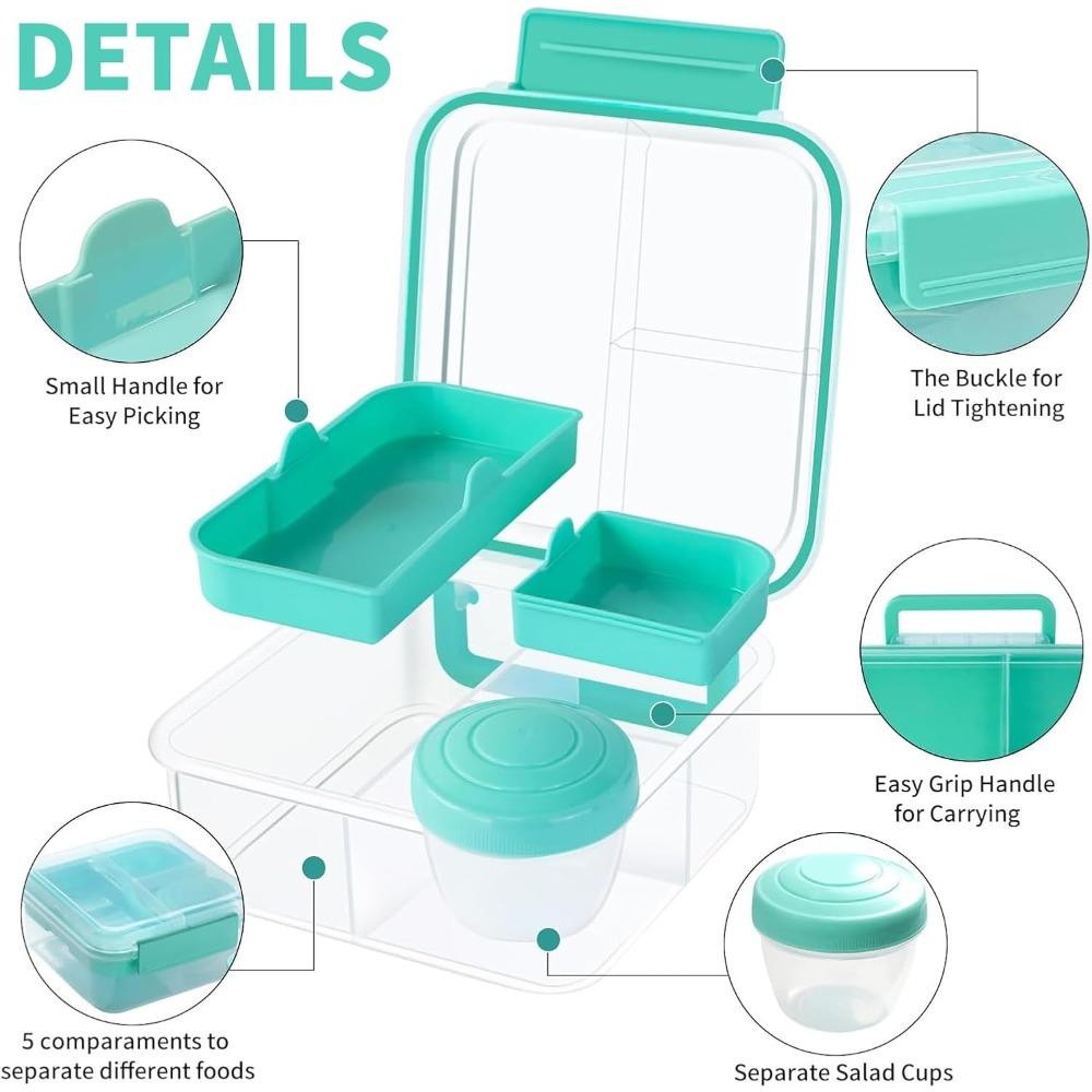 1개 휴대용 분리형 도시락 피크닉 샐러드 과일 용기 휴 - Bento Box Two Tier 리뷰 및 가격