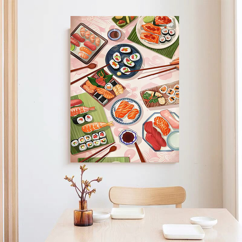 스시 연어 포스터 프린트 주방 일본 음식 캔버스 그림  - Japanese Restaurant Lifestyle 리뷰 및 가격