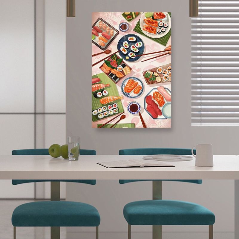 스시 연어 포스터 프린트 주방 일본 음식 캔버스 그림  - Japanese Restaurant Lifestyle 리뷰 및 가격