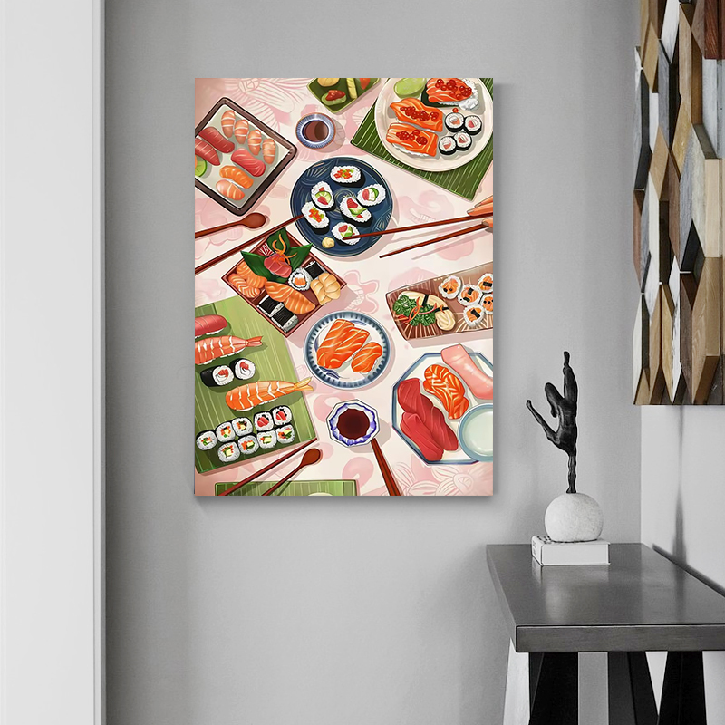 스시 연어 포스터 프린트 주방 일본 음식 캔버스 그림  - Japanese Restaurant Lifestyle 리뷰 및 가격