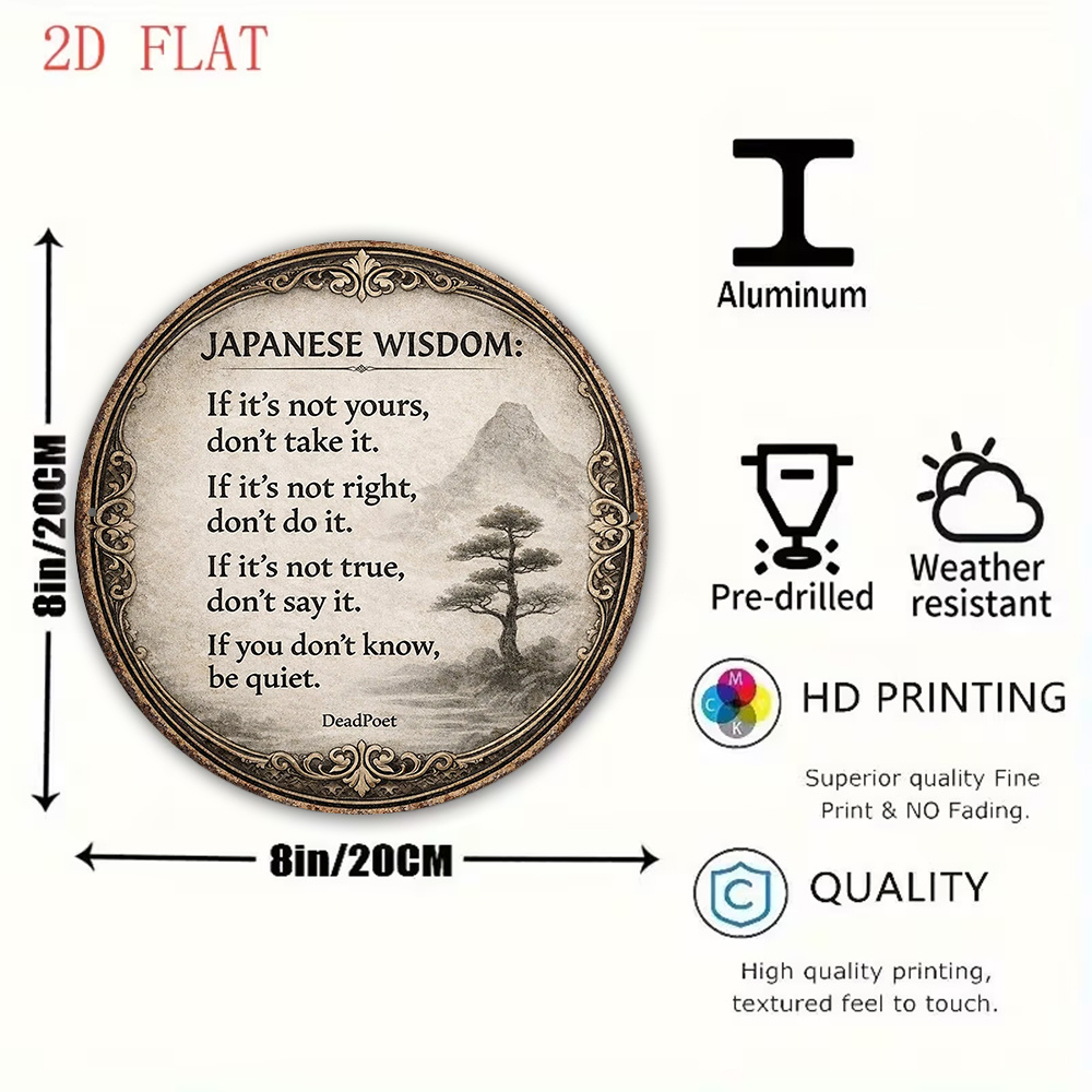 2D 플랫, 1개 8x8인치/20x20cm 2D 플랫  - Japanese Life Quotes 리뷰 및 가격
