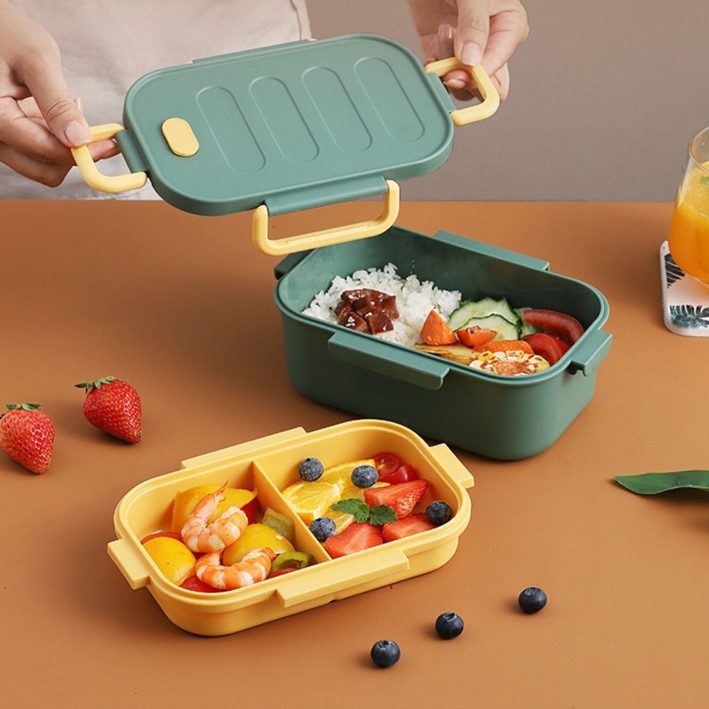 이중 칸막이 이중층 도시락 전자레인지 사용 가능 친환경 - Bento Box Two Tier 리뷰 및 가격