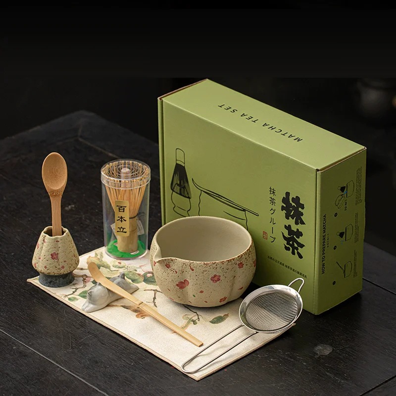 8개 일본산 플린트 레드 말차 만들기 세트 대나무 말차 - Matcha Bowl Chawan 리뷰 및 가격