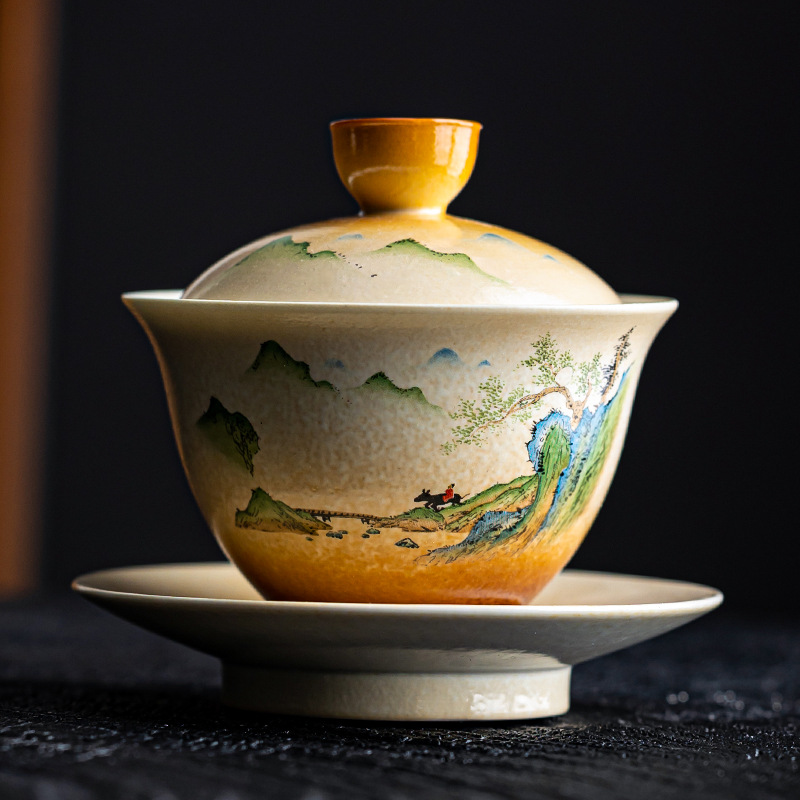 잔디와 나무 세라믹 Gaiwan, 레트로 양조, 덮인  - Matcha Bowl Chawan 리뷰 및 가격